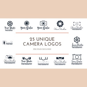 Camera Logo Bundle | 25 Unique Photography Logos | PSD Templates