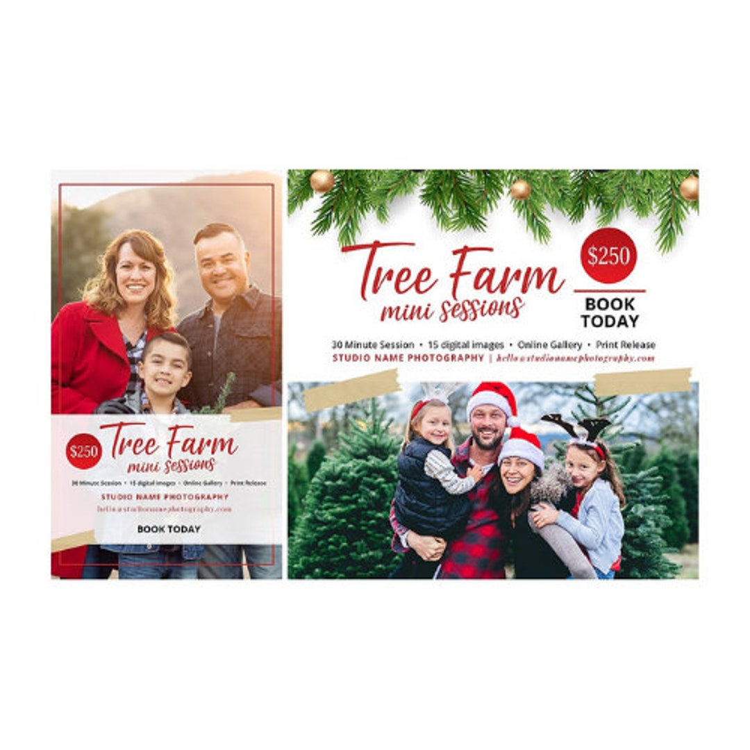 Christmas Tree Farm Mini Session Marketing Christmas Template for ...