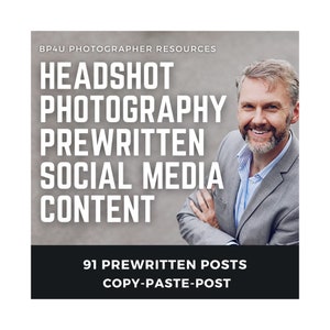 Headshot Photography Social Media Captions | Done-For-You | Instagram Captions & Facebook Posts, Social Media Planner