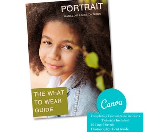 Portrait Photography Marketing Magazine Template for Canva, Family Photography Client Guide, Welcome Packet, Portrait Photographer V1