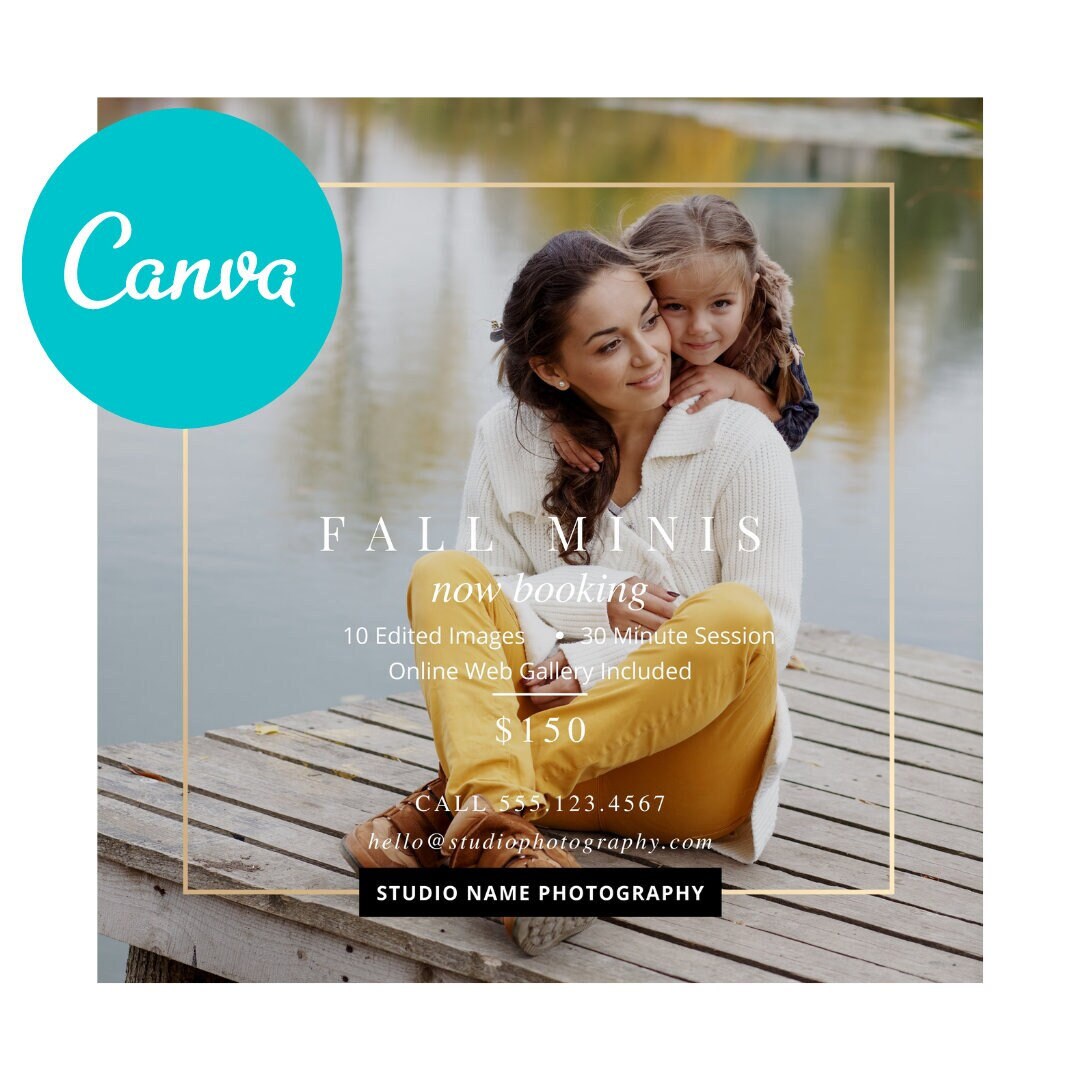 Fall Mini Session Marketing Template, Fall Canva Marketing Template ...