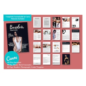 boudoir Photography Client Guide for Canva, Magazine Template, Boudoir Photographer Welcome Packet