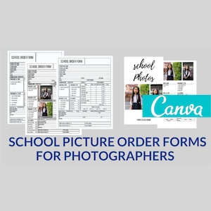 Bestelformulier voor schoolfoto's | Bewerkbare canvassjabloon voor fotografen, sjabloon voor fotobestelformulier, schoolfotograaf