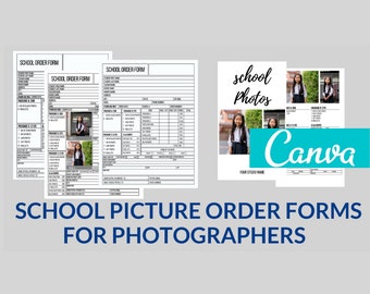 Plantilla de formulario de pedido de fotografías escolares para CANVA, fotógrafo, plantilla de formulario de pedido de fotografías, fotógrafo escolar, fotografía de retratos, familia
