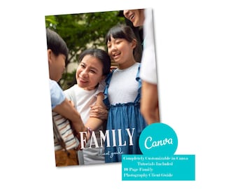 Family Client Guide for Canva, Magazine Welcome Packet Template, Portrait Photography Magazine Template