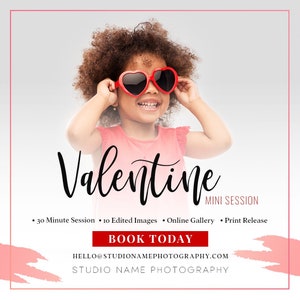 Valentine&#39;s Day Mini Session Marketing Template - Photography Marketing Board - Love