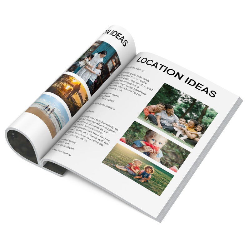 Photography Session Location Guide.pdf Family Photography Location Planning Guide Template CANVA - Etsy