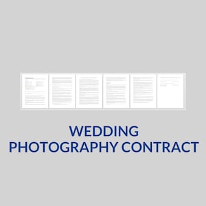 Wedding Photography Contract Template | Editable Photographer Client Agreement | Word & PDF Contract