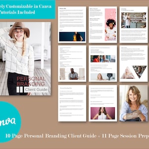 Personal Branding Photography Welcome Guide | Canva Client Packet, Pricing Template & Session Prep Guide for Photographers