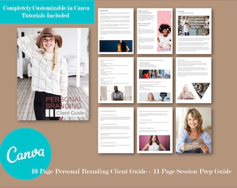 Personal Branding Photography Welcome Guide | Canva Client Packet, Pricing Template & Session Prep Guide for Photographers