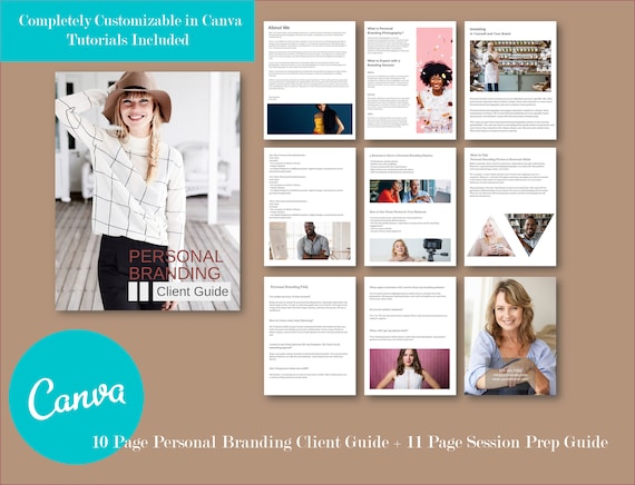 Personal Branding Photography Welcome Guide | Canva Client Packet, Pricing Template & Session Prep Guide for Photographers