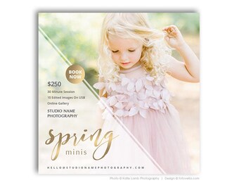 Spring Mini Session Marketing Board - Instagram Digital Marketing - For Photographers - Photoshop Required - LIGHT & AIRY