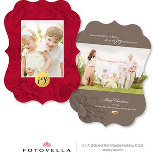Ornate Luxe Christmas Card Photoshop Template