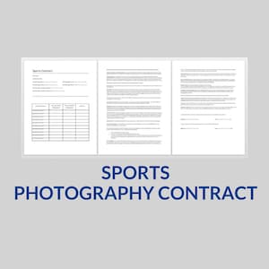 Sports Photography Contract, Editable Word Template, Team Photo Agreement, Photo Shoot Form, Digital Download, Business Template