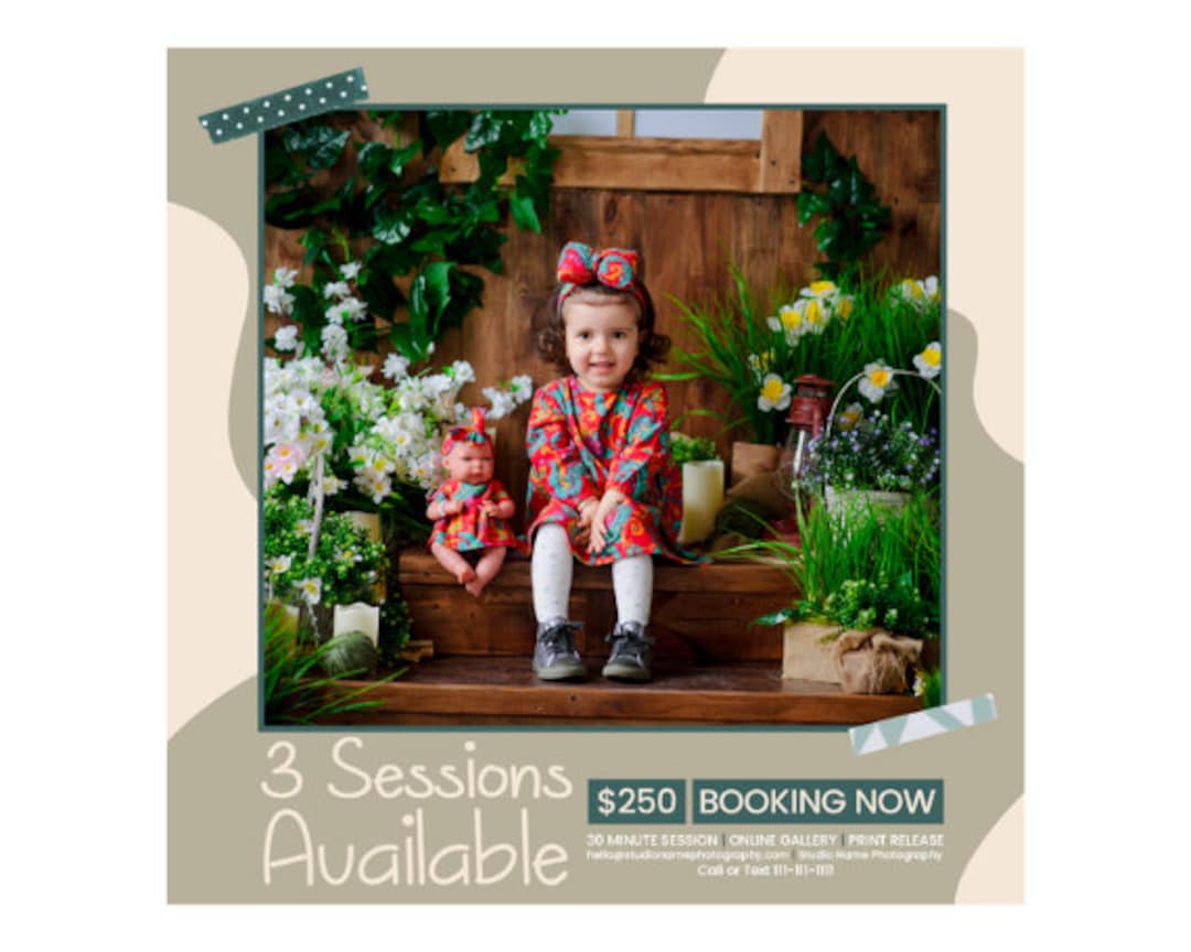 Spring Mini Session Template, Spring Marketing Template, Marketing ...