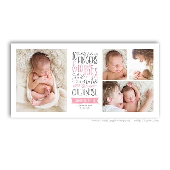 10 Fingers and Toes Card - Pink 10 Fingers and Toes Card - Pink