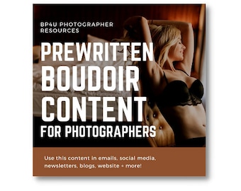 Boudoir Photography Marketing Kit | Prewritten Website, Blog & Email Content for Boudoir Photographers
