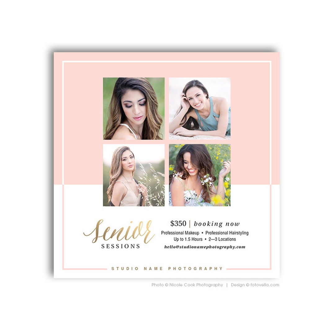 Senior Photography Marketing Template Digital Marketing Etsy