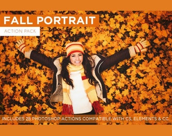 Fall Portrait Photoshop Action Pack For Photographers, Photoshop Actions for Portrait Photography