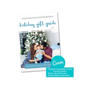 Client Holiday Gift Ordering & Print Deadline Magazine Template for Canva
