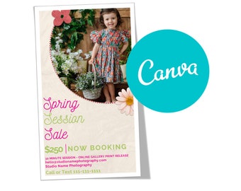 Spring Mini Session Marketing Template, CANVA Photography Spring Mini Session Graphic for Photographers, Portrait, Instagram Story 1