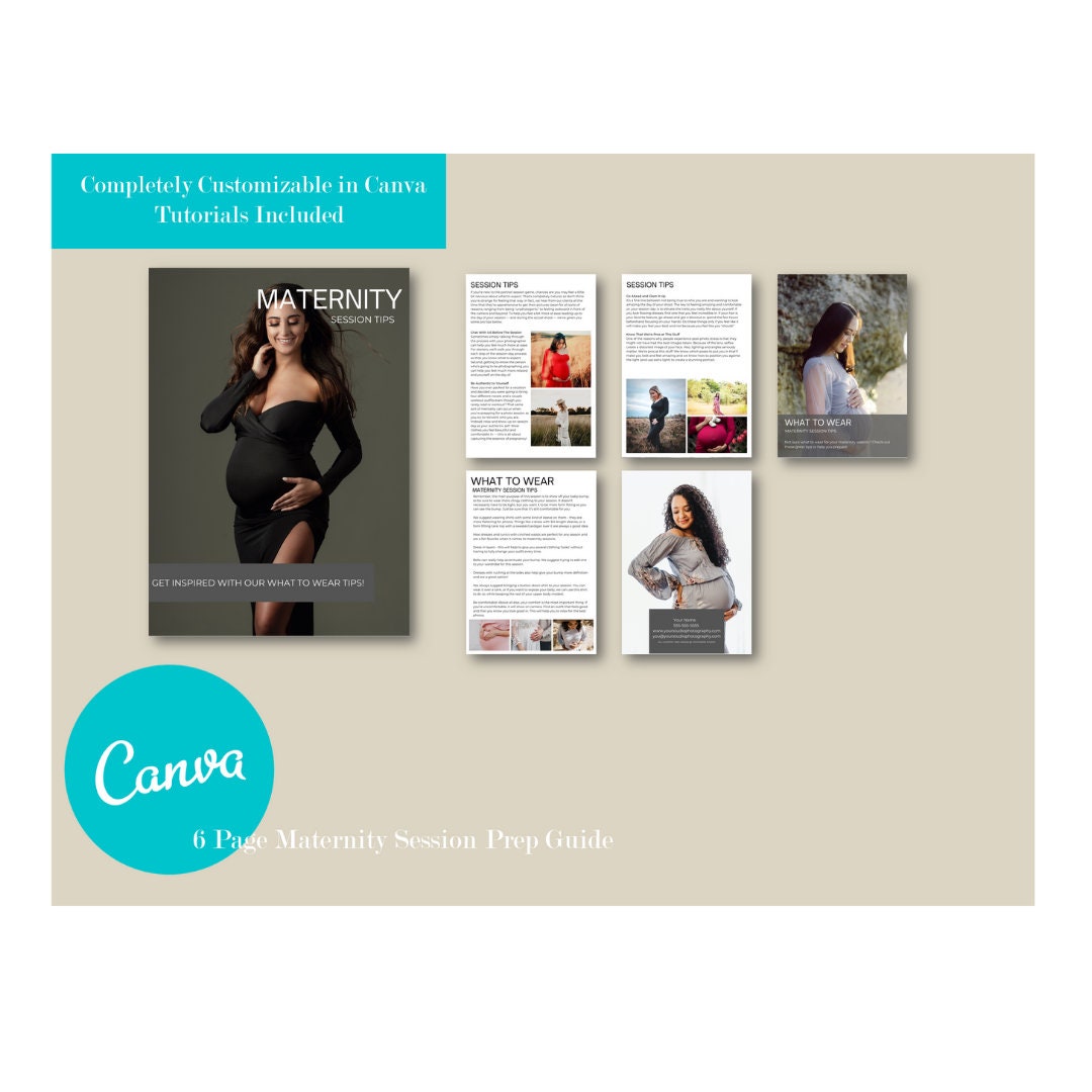 Maternity Client Guide, Canva Template, Session Prep Guide ...
