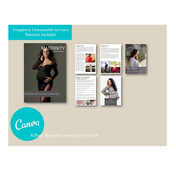 Maternity Photography Session Prep Guide for Canva, Maternity Client Guide