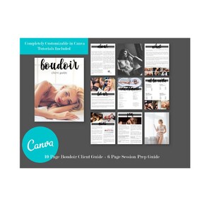 Boudoir Client Guide Template | Canva Welcome Packet for Photographers | Editable Prep Guide & Pricing Magazine