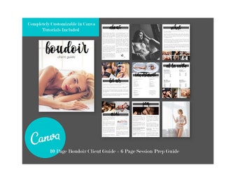 Boudoir Client Guide Template | Canva Welcome Packet for Photographers | Editable Prep Guide & Pricing Magazine