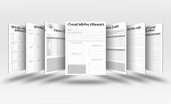 Photography Business Planner, Social Media Tracker, Printable Goal Sheets, Marketing Organizer, Digital Download