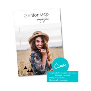 Guida per clienti per rappresentanti senior, modello di pacchetto di benvenuto per fotografi senior per rappresentanti senior per Canva, modello di rivista per senior