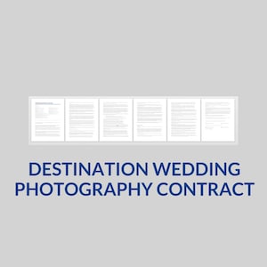 Destination Wedding Photography Contract | Editable Client Agreement and Booking Form for Photographers | Word & PDF Template