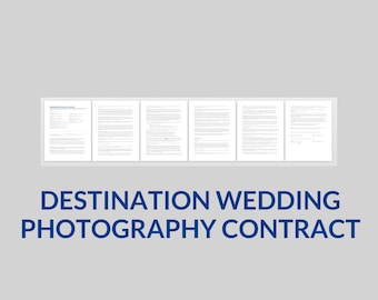 Destination Wedding Photography Session Contract, Destination Wedding Photographer Contract Template, Word Template