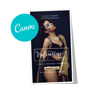 Facebook & Instagram Story Template Valentine Mini Session, Boudoir Fotografie Marketing Templates für Fotografen für Canva