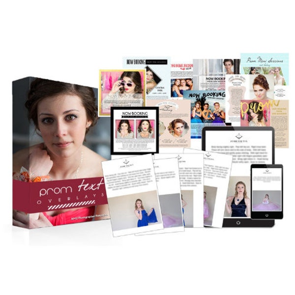 Prom Bundle Pack for Photographers, Prom Photography Posing Tips, Prom Text Overlays, Prom Marketing Graphics for Photographers