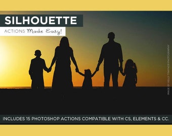 Silhouette Photoshop Actions | Easy Photo Editing | Digital Download