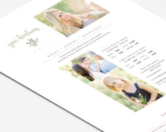 Fotografie Preisvorlage, Fotografie Preisblätter, Fotografie Preisführer für Fotografen
