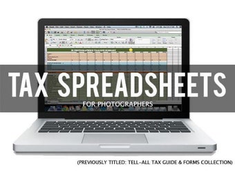 Photography Tax Spreadsheet | Income and Expense Tracker for Photographers | Business Accounting Forms & Tax Prep Spreadsheets