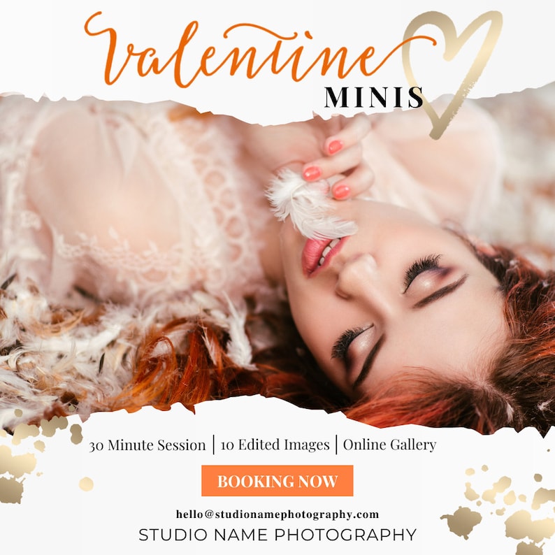 Boudoir Marketing Template Gold for Photographers Canva Etsy