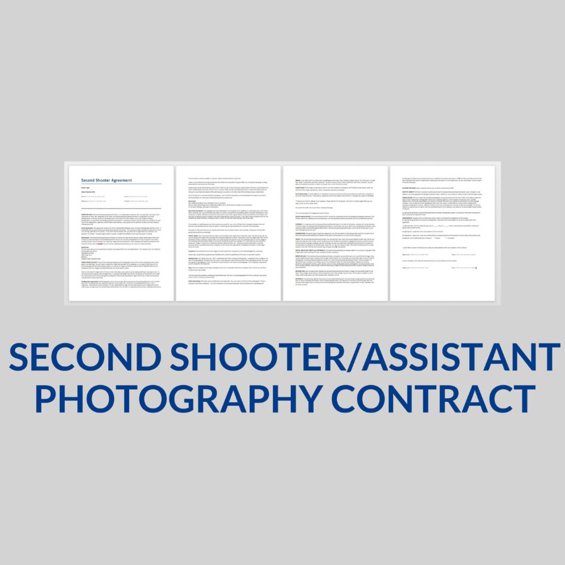 Curated visual reference: Second Shooter Contract Template Photo Inspiration