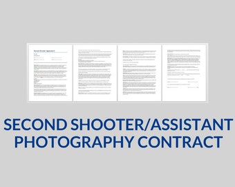 Second Shooter Contract Template | Assistant Photographer Agreement | Editable Photography Contract Word & PDF