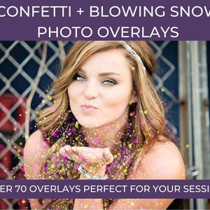 Magic Confetti Photo Overlays | Pink and Blue Photoshop Effects | Gender Reveal & Photography Editing