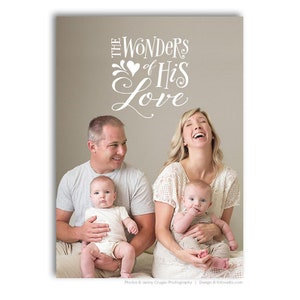 Christian Religious Christmas Card Template - Photoshop Template for Photographers - WONDER