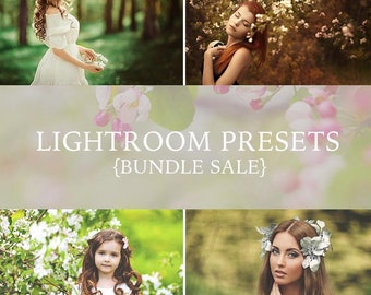 May include: A collage of four images featuring women in a natural setting with blooming flowers. The text "Lightroom Presets {Bundle Sale}" is displayed in the center of the collage.
