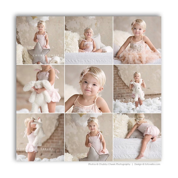 Photo Collage Template for Photographers - 24 Inch Square Photo Collage - SIMPLICITY 24 SQUARE