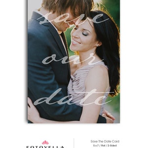 Save The Date Template - Wedding Announcement - 5x7 Photo Card Template - AIDEN & ISABELLA