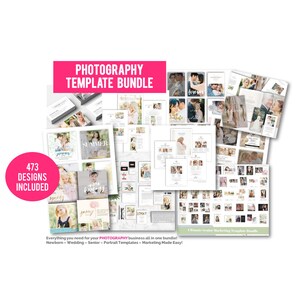Fotovella Photography Template Collection, 473 Portrait, Newborn, Wedding, Senior Photoshop Template Bundle for Photographers PSD Marketing