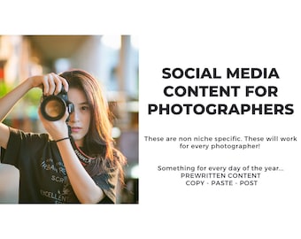 Non-Niche-Specific Photography Social Media Content *Copy-Paste-Post* - 365 Posts Already Done For You for Photographers