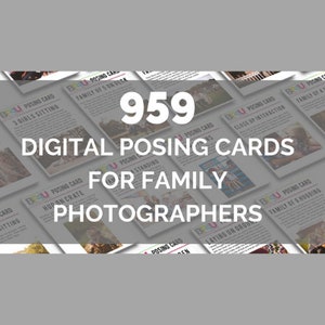 Poseergids voor familie- en kinderfotografie | 959 digitale poseerkaarten voor portretsessies | Cheatsheet Poseren voor fotografen