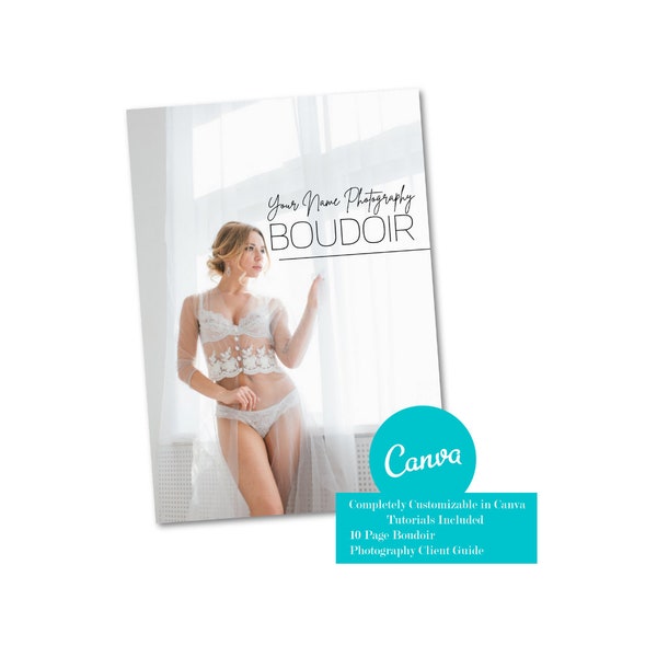 Boudoir Photography Client Guide for Canva, Boudoir Welcome Packet, Magazine Template for Canva, Version 1